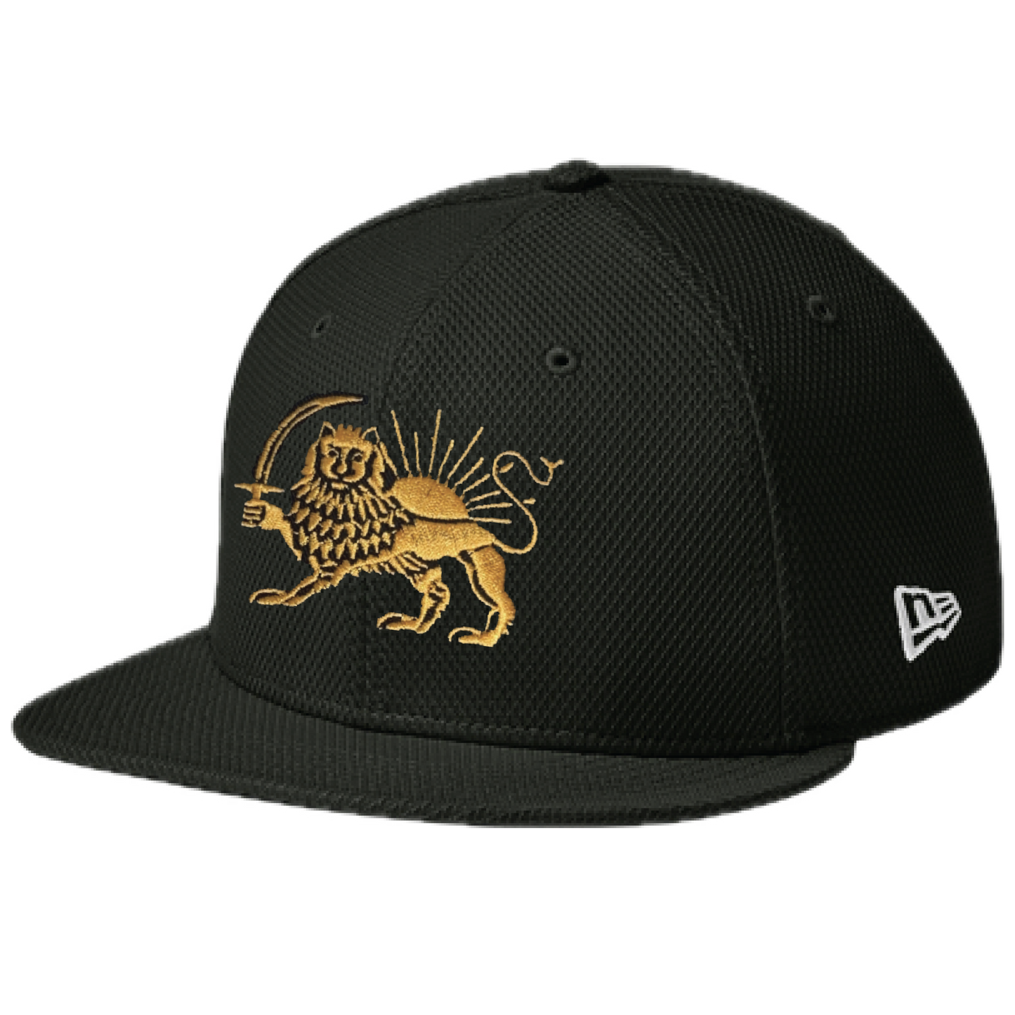 The Lion and the Sun Flat Brim Hat - Black Diamond