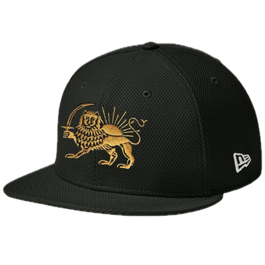 The Lion and the Sun Flat Brim Hat - Black Diamond